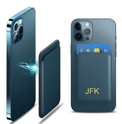 Personalized Custom Strong Magnetic Wallet Leather Magnet Holder Hold 1 to 7 Cards for iPhone 15 14 13 12 Pro/Pro Max/Plus