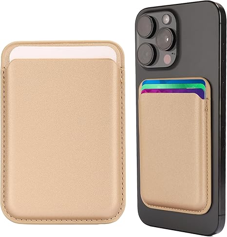 Leather Magnetic Card Holder Wallet for Travel, Work, Or Shopping - Slim & Minimalist Magnetic Wallet with Strong Hold & Scratch-Resistant Design- Magnet Card Holder Keeps Cards Safe & Easy to Access