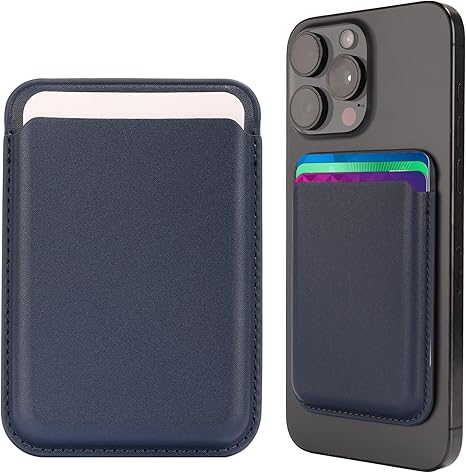 Leather Magnetic Card Holder Wallet for Travel, Work, Or Shopping - Slim & Minimalist Magnetic Wallet with Strong Hold & Scratch-Resistant Design- Magnet Card Holder Keeps Cards Safe & Easy to Access