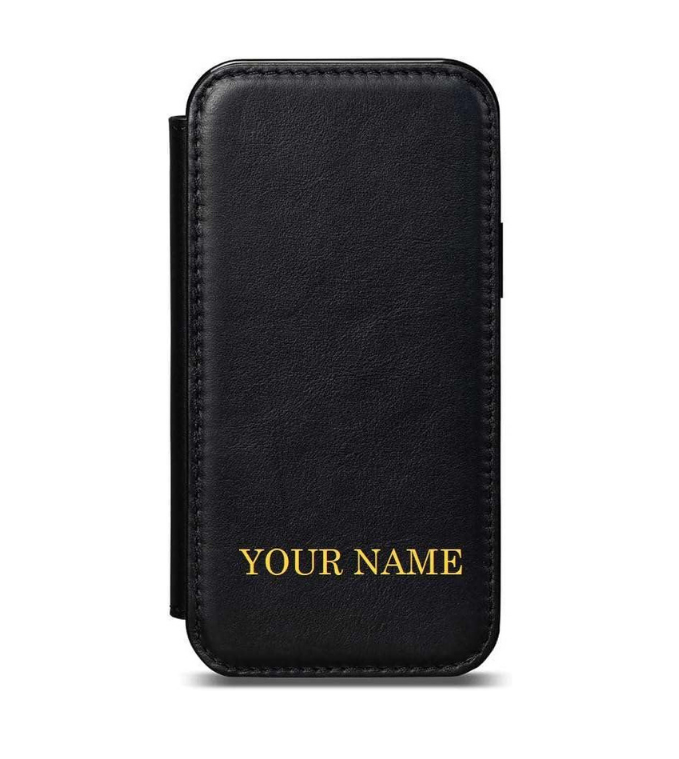 Personalized Wallet Book Case, Leather Book Style Folio Wallet with Kickstand & Card Slots Compatible with Multiple iPhone Models