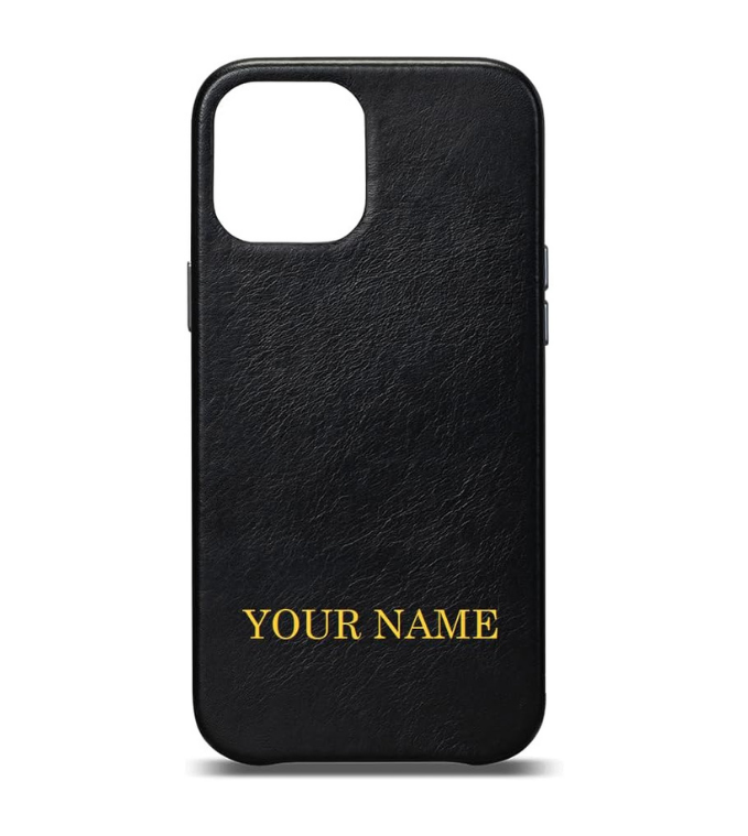 Personalized LeatherSkin Case, Leather Snap On Thin Case Compatible with Multiple iPhone Models