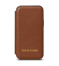 Personalized Wallet Book Case, Leather Book Style Folio Wallet with Kickstand & Card Slots Compatible with Multiple iPhone Models