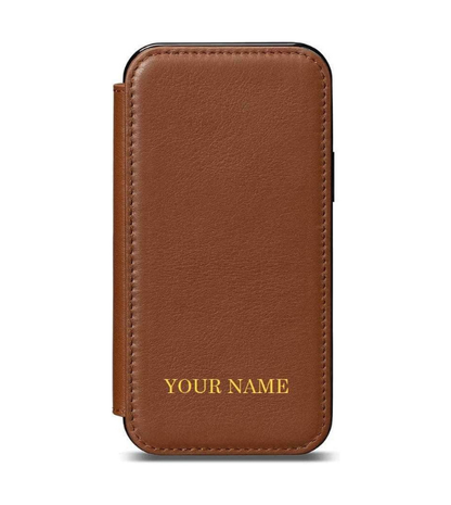 Personalized Wallet Book Case, Leather Book Style Folio Wallet with Kickstand & Card Slots Compatible with Multiple iPhone Models