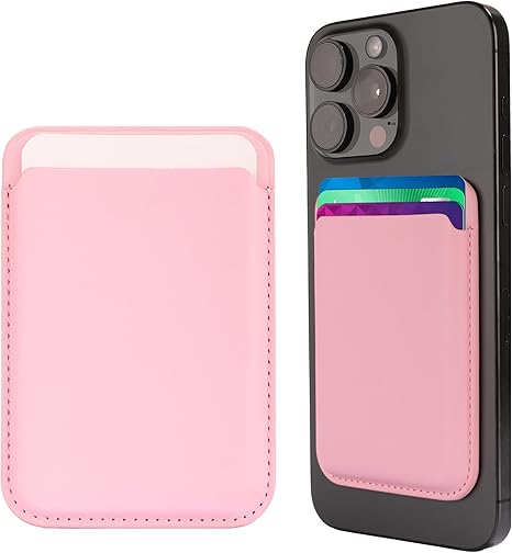 Leather Magnetic Card Holder Wallet for Travel, Work, Or Shopping - Slim & Minimalist Magnetic Wallet with Strong Hold & Scratch-Resistant Design- Magnet Card Holder Keeps Cards Safe & Easy to Access