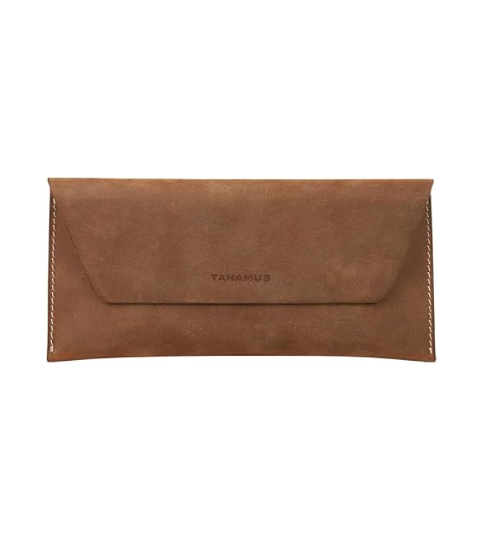 Genuine Leather Envelope Wallet with Magnetic Closure - Premium Phone Pouch for iPhone & Most Smartphones (Up to 6.9"), Checkbook Cover & Cash Organizer, Minimalist Travel Wallet