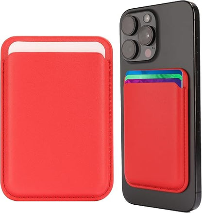 Leather Magnetic Card Holder Wallet for Travel, Work, Or Shopping - Slim & Minimalist Magnetic Wallet with Strong Hold & Scratch-Resistant Design- Magnet Card Holder Keeps Cards Safe & Easy to Access