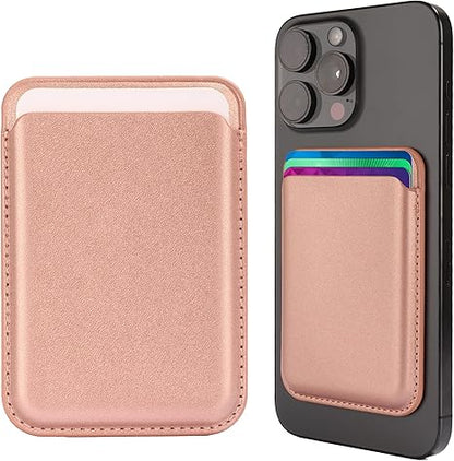 Leather Magnetic Card Holder Wallet for Travel, Work, Or Shopping - Slim & Minimalist Magnetic Wallet with Strong Hold & Scratch-Resistant Design- Magnet Card Holder Keeps Cards Safe & Easy to Access