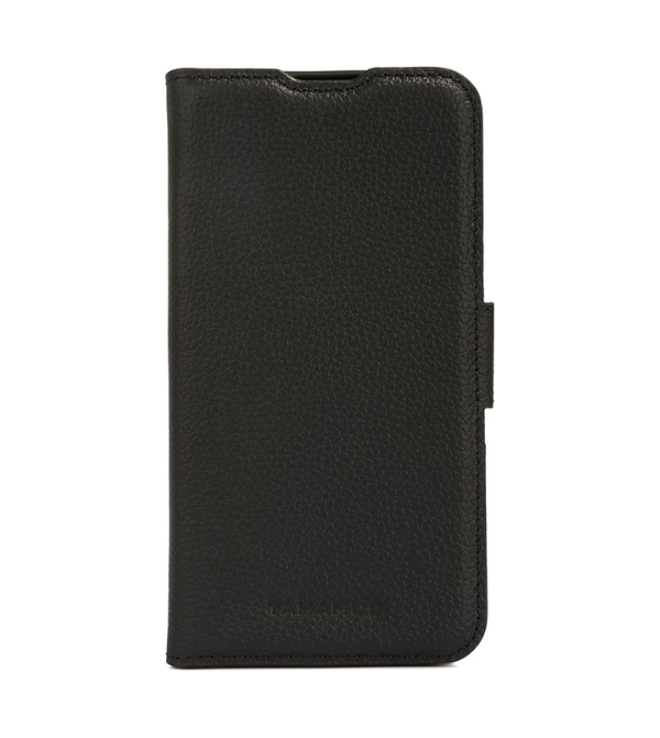Genuine Pebbled Leather Wallet Book Case Compatible with Samsung Galaxy S25 (6.2")