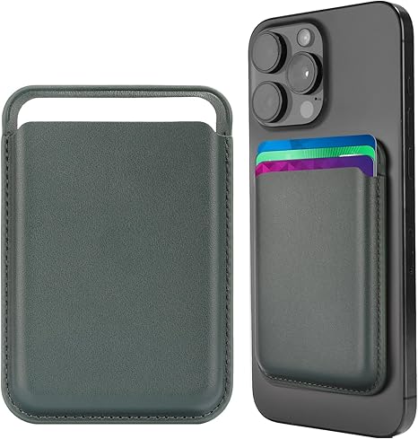 Leather Magnetic Card Holder Wallet for Travel, Work, Or Shopping - Slim & Minimalist Magnetic Wallet with Strong Hold & Scratch-Resistant Design- Magnet Card Holder Keeps Cards Safe & Easy to Access