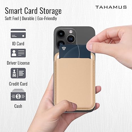 Leather Magnetic Card Holder Wallet for Travel, Work, Or Shopping - Slim & Minimalist Magnetic Wallet with Strong Hold & Scratch-Resistant Design- Magnet Card Holder Keeps Cards Safe & Easy to Access