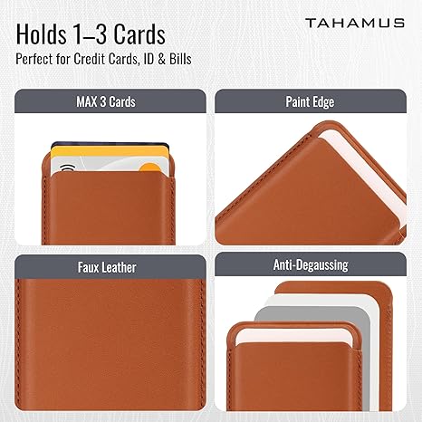Leather Magnetic Card Holder Wallet for Travel, Work, Or Shopping - Slim & Minimalist Magnetic Wallet with Strong Hold & Scratch-Resistant Design- Magnet Card Holder Keeps Cards Safe & Easy to Access