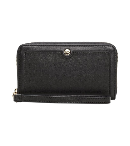 Ellie Zip Around Universal Genuine Leather Purse Wallet Phone Case iPhone 17/17 Pro/17e (Black)