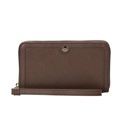 Ellie Zip Around Universal Genuine Leather Purse Wallet Phone Case iPhone 17/17 Pro/17e (Brown)