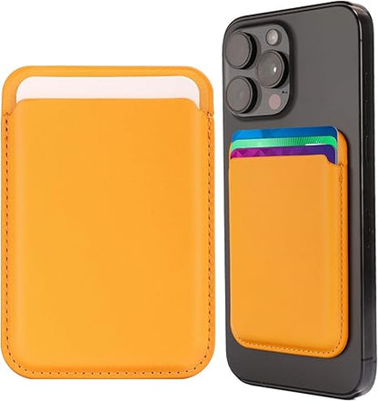 Leather Magnetic Card Holder Wallet for Travel, Work, Or Shopping - Slim & Minimalist Magnetic Wallet with Strong Hold & Scratch-Resistant Design- Magnet Card Holder Keeps Cards Safe & Easy to Access